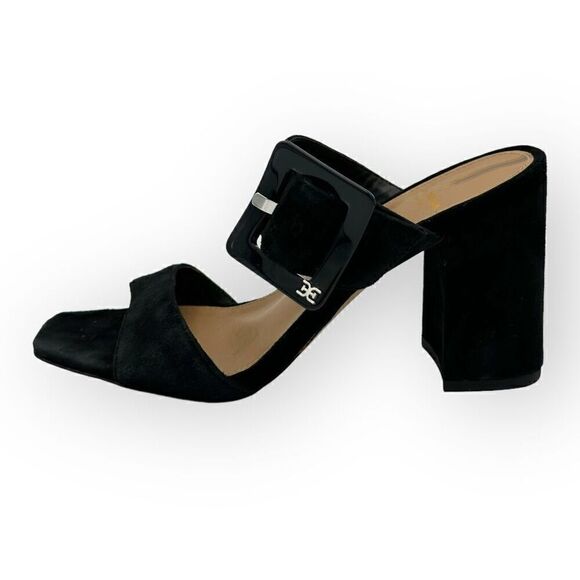 Sam Edelman Dalton chunky block Sandal/Heels Black Womens 7